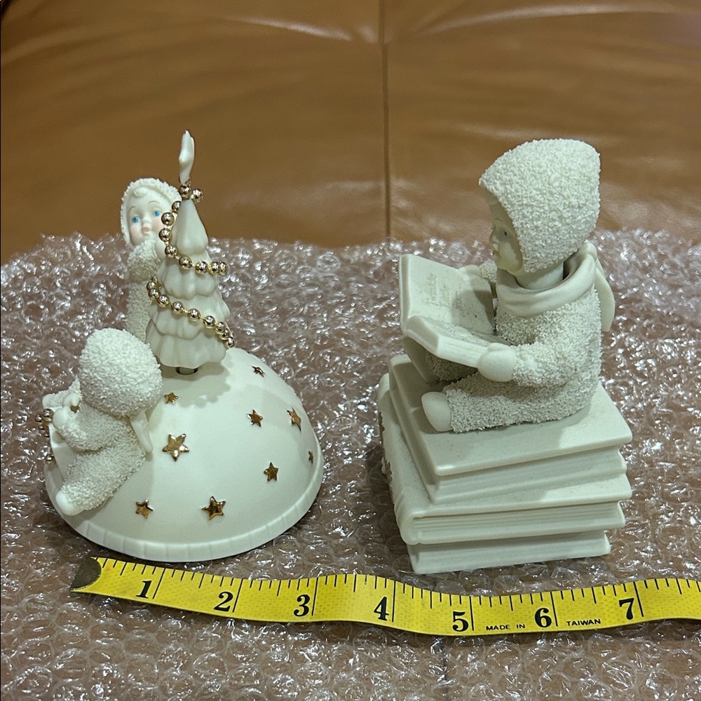 2 Music boxes snow babies. Winter Figurine music boxes Set. - Picture 5 of 6